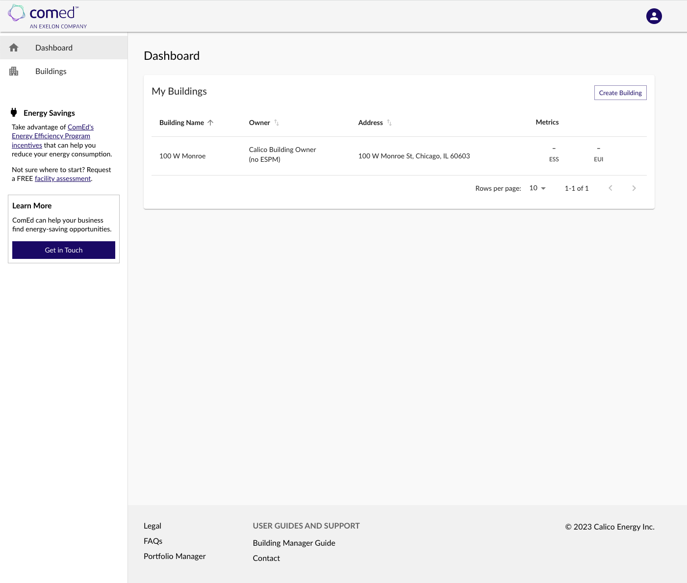 Energy Usage Data System Dashboard