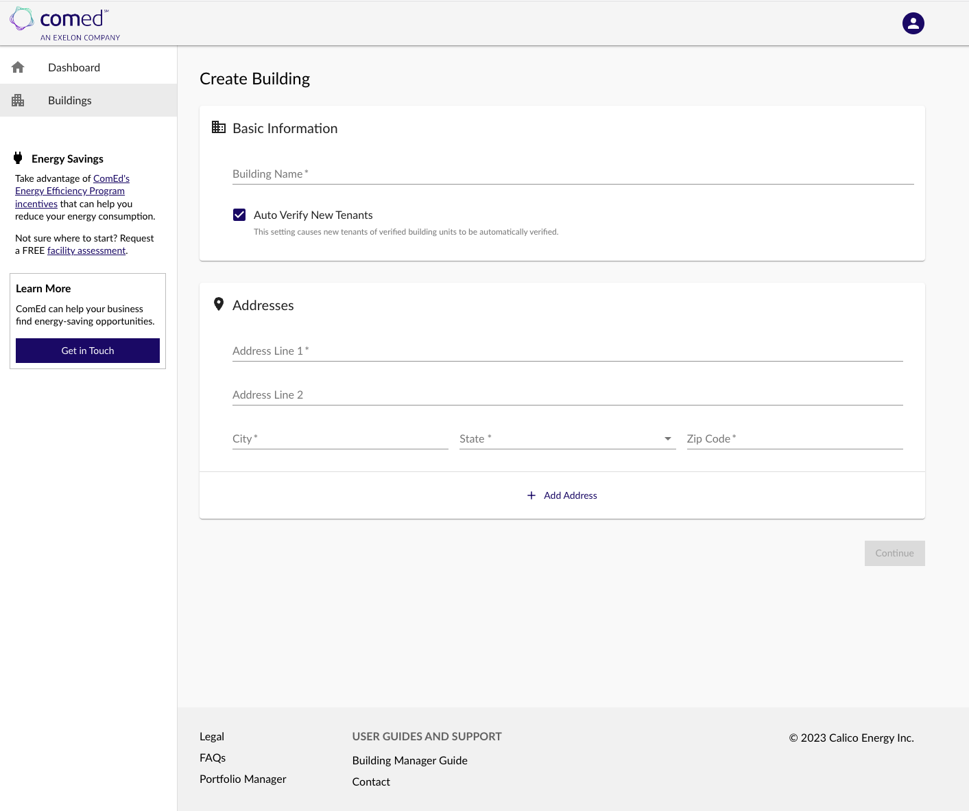 Energy Usage Data System Create Building