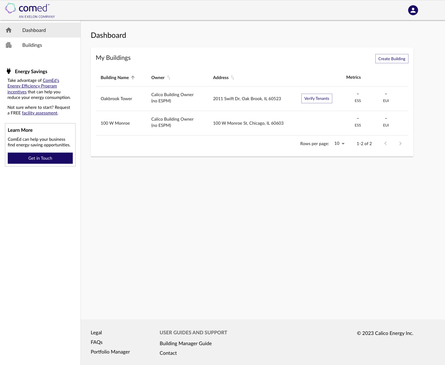 Energy Usage Data System Dashboard