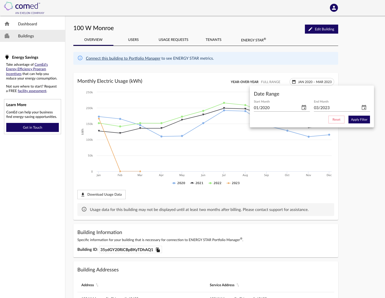 Energy Usage Data System View and Download Usage Data