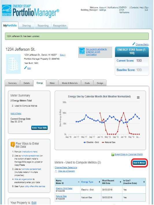 ENERGY STAR Property Add Meter